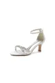 Open Toe Rhinestone Strap Buckle Wedding Shoes