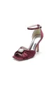 Open Toe Stiletto Heels with Ankle Strap