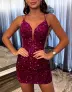 Paisley |Sheath Fuchsia Sequin Homecoming Dress