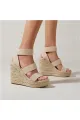 Outdoor Peep Toe Wedge Heel Shoes With Ankle Strap(Apricot,US5)