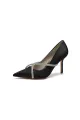 Party Pointed Toe Crystal High Heels(Black,US5)