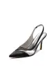 Party Pointed Toe Slingback Strap High Heels(Black,US5)