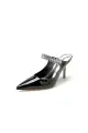 Leather Pointed Toe Wedding Shoes with Rhinestone(Black,US5)