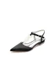 Pearl Strap Pointed Toe Flats(Black,US6)