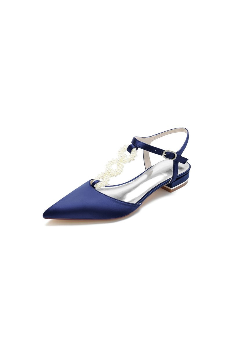 Pearl Strap Pointed Toe Flats