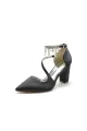 Pearl Tassel Block Heel Sandals(Black,US5)