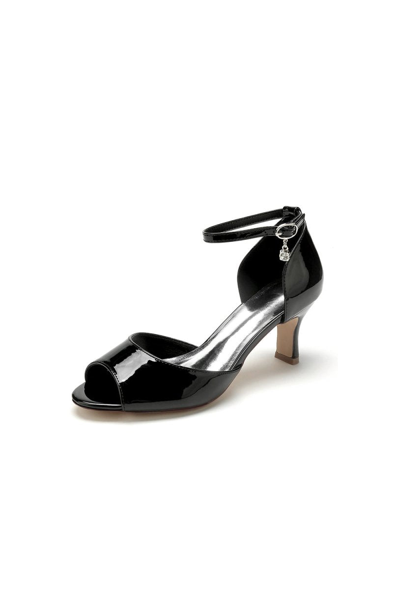 Peep Toe Ankle Strap Buckle Wedding Shoes