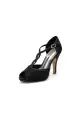 Peep Toe High Heel Shoes Ankle Strap(Black,US5)