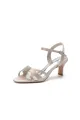 Peep Toe Imitated Silk Chunky Heels(Champagne,US5)