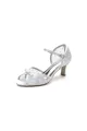 Peep Toe Mesh Strap Buckle Stiletto Heels With Bow