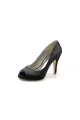 Peep Toe Slip-on Satin Stiletto Heels(Black,US6)
