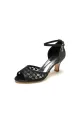 Peep Toe Wedding Shoes with Ankle Strap(Black,US6)