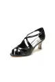 Open Toe Wedding Shoes with Straps(Black,US6)