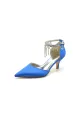 Pointed Toe Ankle Strap Party Shoes with Rhinestone