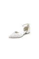 Pointed Toe Beaded Ankle Strap Buckle Kitten Heels