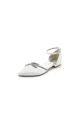 Pointed Toe Beaded Ankle Strap Kitten Heels