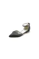Pointed Toe Beaded Ankle Strap Kitten Heels(Black,US5)