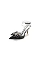 Pointed Toe Heels with Ribbon Bow(Black,US5)