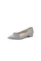 Pointed Toe Glitter Low Heels With Rhinestone