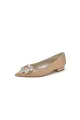 Pointed Toe Glitter Wedding Low Heels With Rhinestone(Champagne,US6)