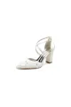 Pointed Toe Ivory Chunky Heels with Lace(Ivory,US5)
