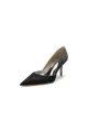Pointed Toe Lace Pattern Stiletto Heels(Black,US5)