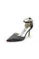 Pointed Toe High Heels with Ankle Strap(Black,US5)