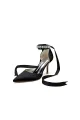 Pointed Toe Stiletto Heels with Ribbon Tie(Black,US5)