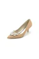 Pointed Toe Silver Wedding Shoes with Rhinestone(Gold,US6)