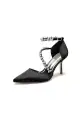 Pointed Toe Slingback Strap High Heel(Black,US5)