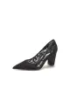 Pointed Toe Slip-on Lace Wedding Shoes(Black,US5)