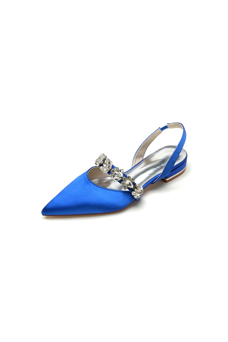 Pointed Toe Wedding Flats with Rhinestone