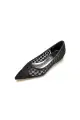 Pointed Toe Wedding Flats(Black,US6)