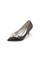 Pointed Toe Stiletto Heels with Rhinestone(Black,US6)