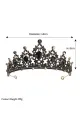 Women's Gold Princess Rhinestone Crowns(Black,One Size)