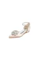 Rhinestone Pointed Toe Ankle Strap Kitten Heels