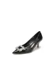 Rhinestone Pointed Toe Stiletto Heel Party Shoes(Black,US5)