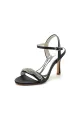 Ivory High Heels with Sparkling Crystal Embellishments(Black,US6)