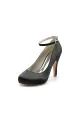 Burgundy High Heels with Transparent Heel(Black,US6)