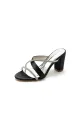 Black Satin High-Heeled Sandals