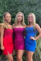 Royal Blue Strapless Beaded Tight Homecoming Dress(Fuchsia,2)