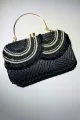 Sequins Square Party Handbag(Black,ONE SIZE)