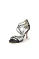 Sexy Crystal Beaded Thin Strap High Heels(Black,US5)