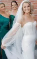 Sexy Mermaid Sweetheart Satin Wedding Dress With Open Back And Beading(Diamond White,2)
