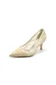 Sexy Pointed Toe High Heels with Lace Mesh Hollow Out(Champagne,US5)