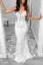 Sexy Satin V-Neck Spaghetti Straps Illusion Lace Applique With Lace Train Wedding Dress(Diamond White,2)