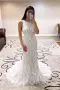 Mermaid Lace Wedding Dress open Back Bridal Dress With Court Train