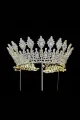 Silver Large 5A Cubic Zirconia Round Tiara(Gold,One Size)