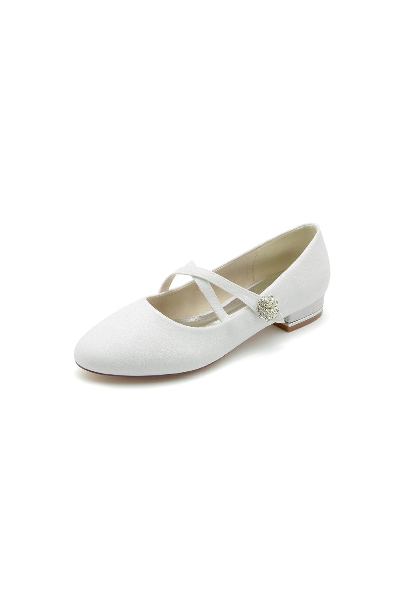White Pointed Toe Wedding Flats