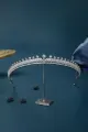 Silver Princess Cascade Zircon Tiara(Silver,One Size)